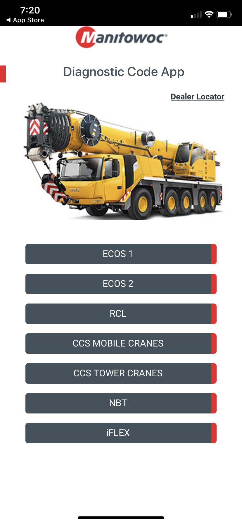 Manitowoc updates its free diagnostic mobile app to include Potain