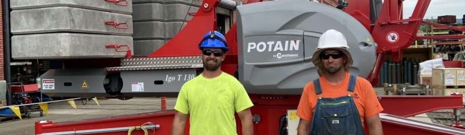 Operators Adam Boozel and Nick Knepp, of David M. Maines & Associates, Inc., attended Stephenson Equipment’s training and became NCCCO-certified operators in April. They are pictured in front of the company’s new Igo T 130 that will be working in its roofing division. Potain-recognizes-North-American-dealers-for-offering-training-and-NCCCO-certification-for-self-erecting-tower-crane-operators-01.jpg