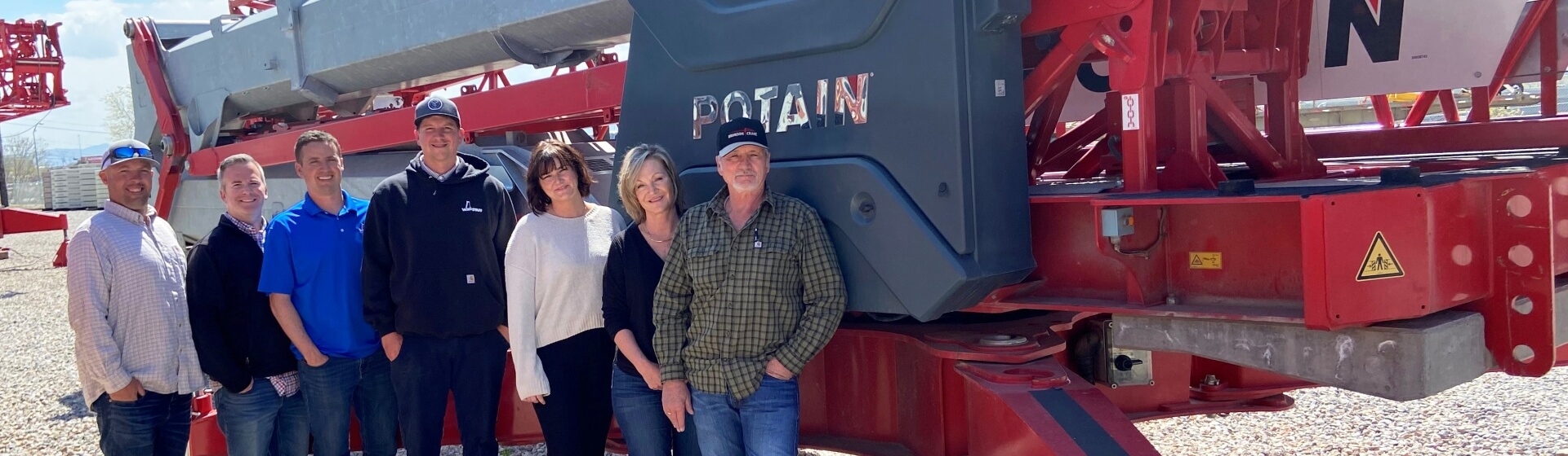 Utah-based Wagstaff Crane acquires Potain self-erecting tower crane dealership Bronson Crane - From left to right: Ronnie Wagstaff, Jacob Neilson, Kevin Wagstaff, Judd Wagstaff, Whitney Tucker, Jan Bronson, and Earl Bronson. Not pictured: Jim Wagstaff, Ron Wagstaff and James Wagstaff. Utah-based-Wagstaff-Crane-acquires-Potain-self-erecting-tower-crane-dealership-Bronson-Crane-01.jpg