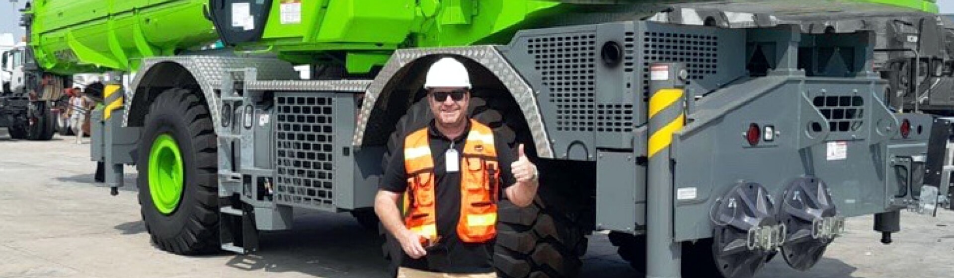 Matt Peeler of PT Vector Utama with the new GRT8100. PT-Vector-Utama-adds-Grove-GRT8100-rough-terrain-crane.jpg