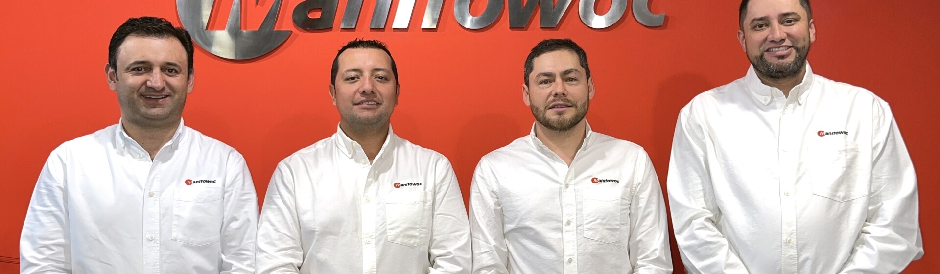 Manitowoc team at facility in Colombia, left to right: Carlos Casallas, regional business manager for Colombia and Ecuador; Rafael Hernandez, field service specification; Edwin Salazar, sales representative; Cesar Varon, field service technician. Manitowoc-opens-new-office-in-Colombia-advancing-its-strategy-of-direct-customer-support-in-Latin-America.jpg