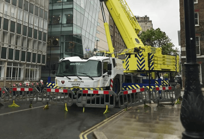 Working on behalf of Clarke Energy, the GMK5200-1 was tasked with removing a combined heat and power generator for servicing, which it will return in a few weeks’ time. John-Sutch-Cranes-raises-awareness-and-funds-for-the-Christie-cancer-charity-with-specially-wrapped-Grove-GMK5200-1-02.png