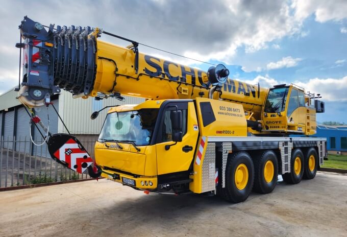 The Grove GMK4100L-2 for Schoeman Crane Hire delivers longer reach, better access, and reduced operating costs in a lighter four-axle frame. Schoeman-Crane-Hire-gets-more-with-its-new-Grove-GMK4100L-2_01.jpg